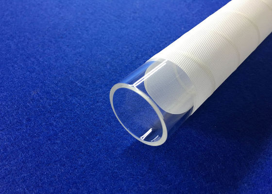 Chine PECVD a fusionné le tube en verre de quartz de 30 millimètres d&#39;OD avec la fibre blanche 3M utilisée dans la résistance à hautes températures d&#39;industrie solaire fournisseur