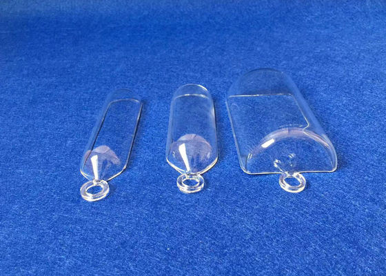 Bateaux transparents adaptés aux besoins du client 50ML de combustion de quartz fondu avec l'anneau fournisseur