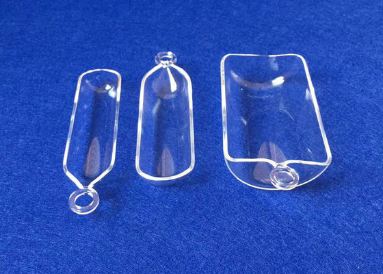 Bateaux transparents adaptés aux besoins du client 50ML de combustion de quartz fondu avec l'anneau fournisseur