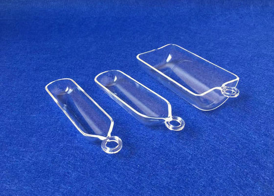 Bateaux transparents adaptés aux besoins du client 50ML de combustion de quartz fondu avec l'anneau fournisseur