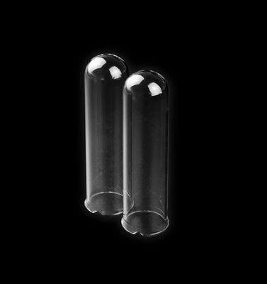 L'extrémité ronde du tube un de quartz fondu du fond a fermé le type avec la lèvre/bride fournisseur