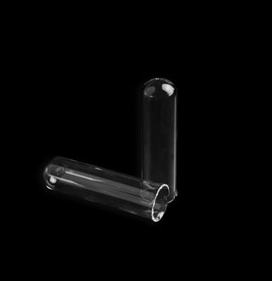 L'extrémité ronde du tube un de quartz fondu du fond a fermé le type avec la lèvre/bride fournisseur