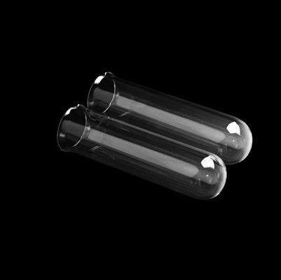 L'extrémité ronde du tube un de quartz fondu du fond a fermé le type avec la lèvre/bride fournisseur