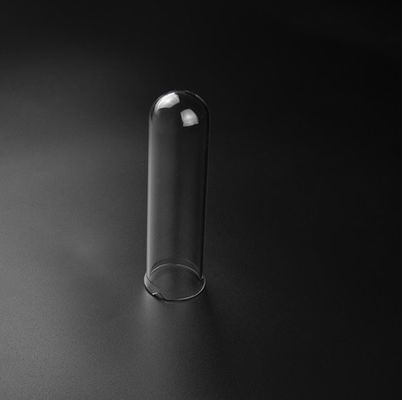 L'extrémité ronde du tube un de quartz fondu du fond a fermé le type avec la lèvre/bride fournisseur