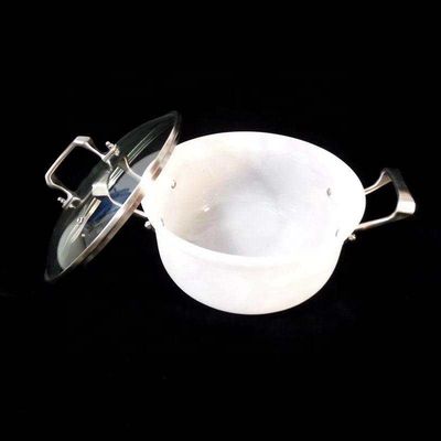 99,99% produits faits sur commande de quartz de pureté, casserole blanche laiteuse en verre de quartz fournisseur